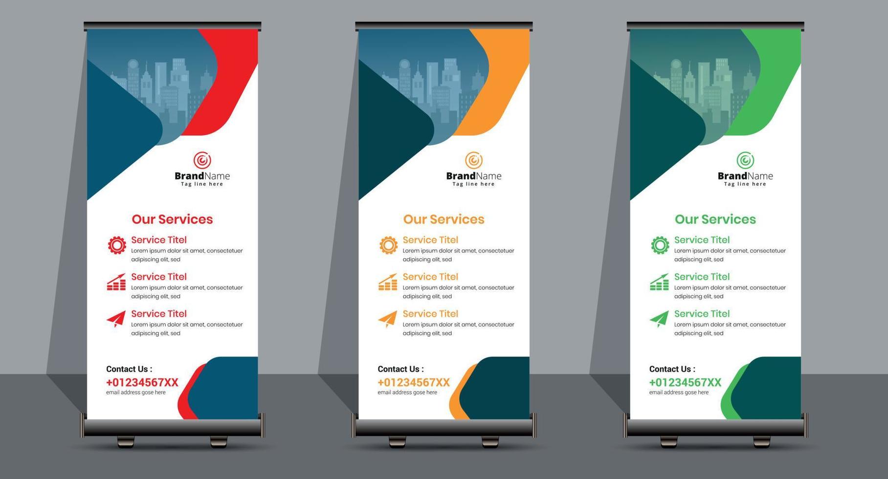 creatieve business roll-up signage banner sjabloonontwerp. vector