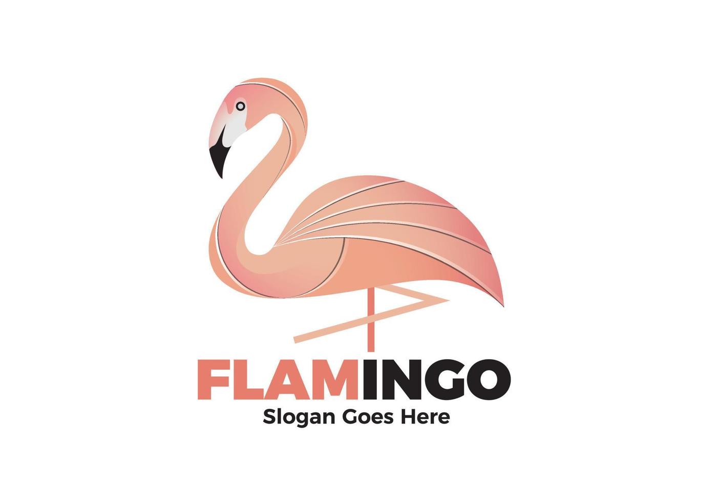 flamingo vogel dier logo vector