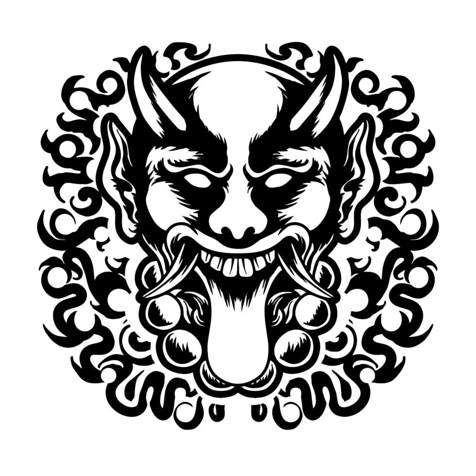 japanse hannya masker hoofd vectorillustratie vector