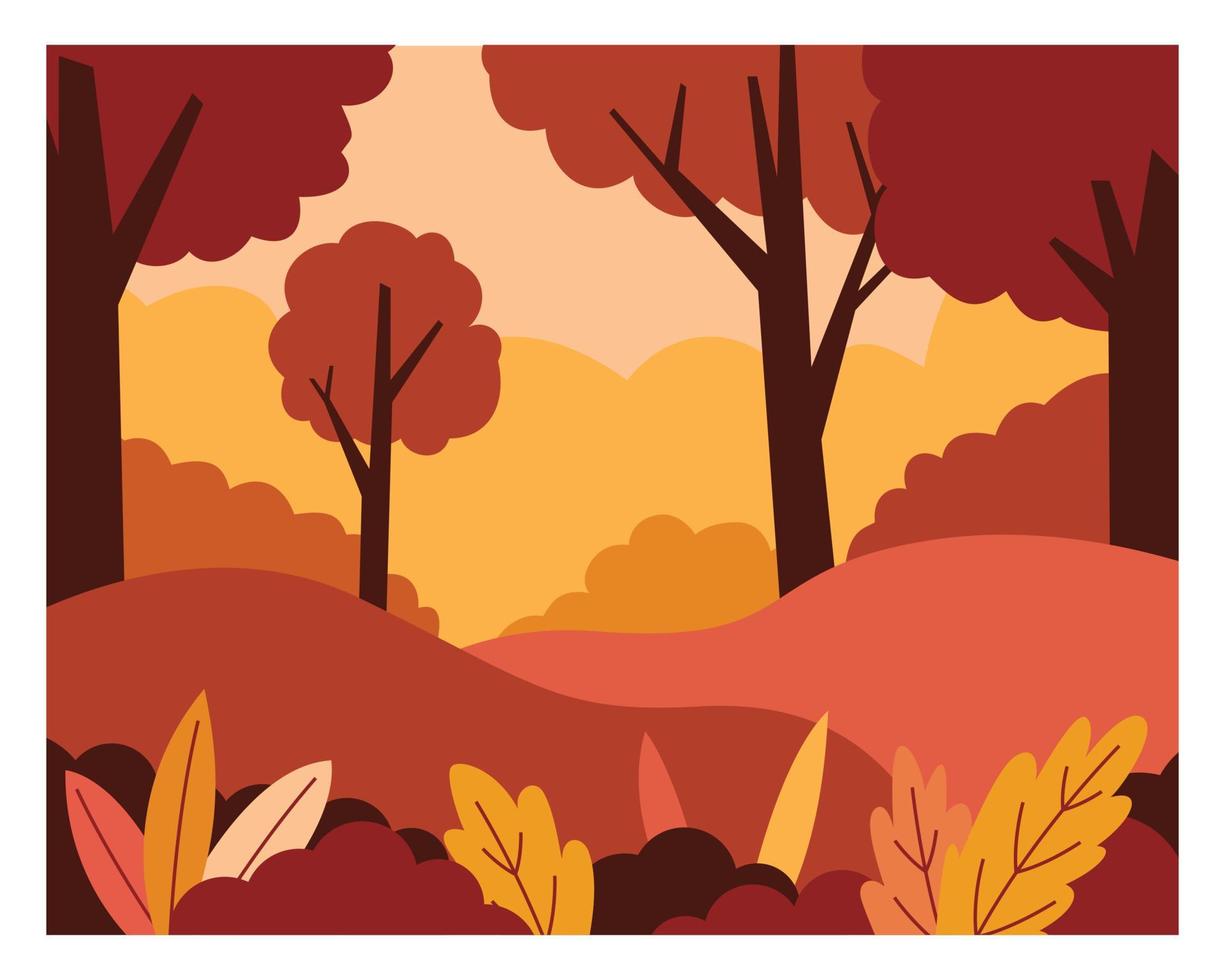 vectorillustratie van het bos in de herfst vector