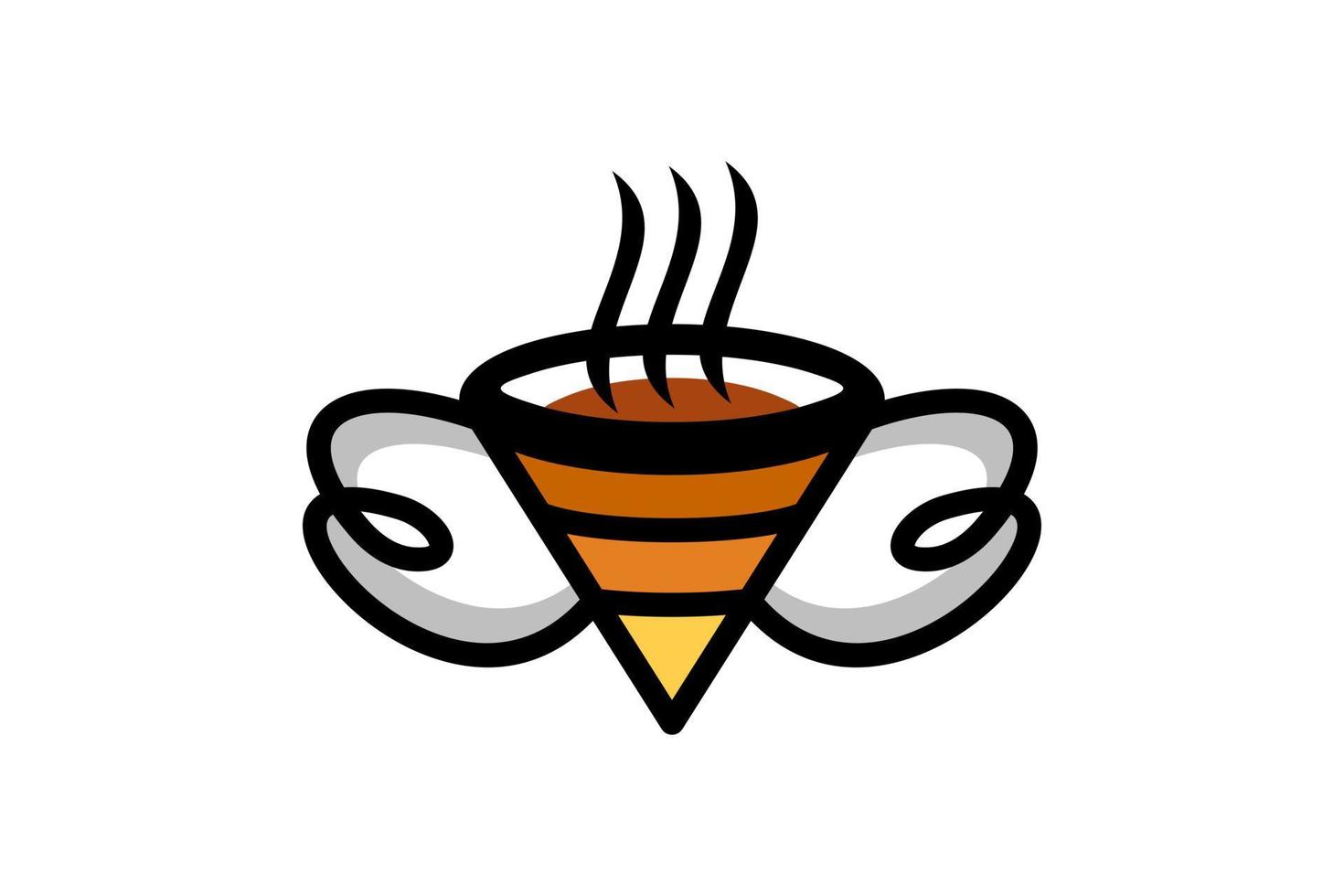 vector logo ontwerp combinatie glas koffie en bij