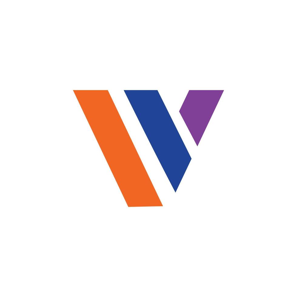 letter v en w met platte minimalistische stijl op witte achtergrond, vector sjabloon logo ontwerp