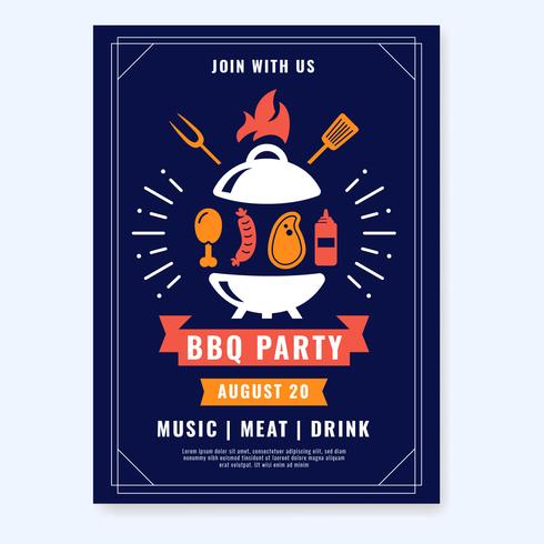 BBQ-partij Poster Vector