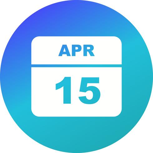 15 april Datum op een eendaagse kalender vector