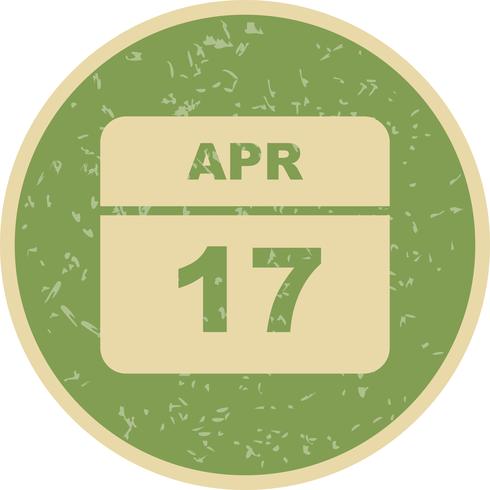 17 april Datum op een eendaagse kalender vector
