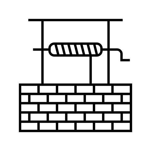 waterput Lijn zwart pictogram vector