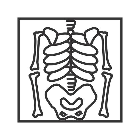 Skelet lijn zwarte pictogram vector