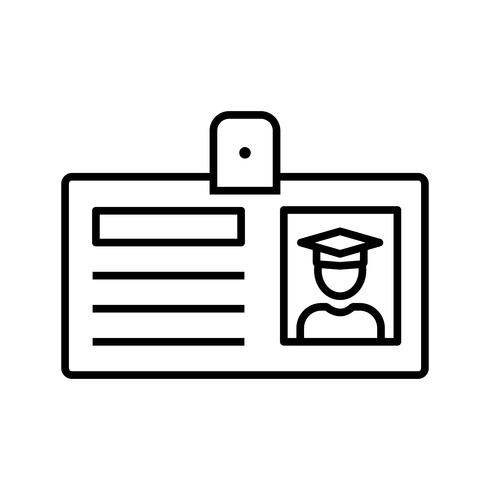 Student ID-kaart Lijn zwart pictogram vector