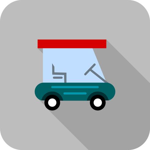 Golf Buggie plat lange schaduw pictogram vector