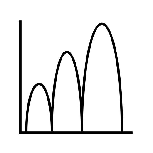 Bell-vormige grafiek lijn zwarte pictogram vector