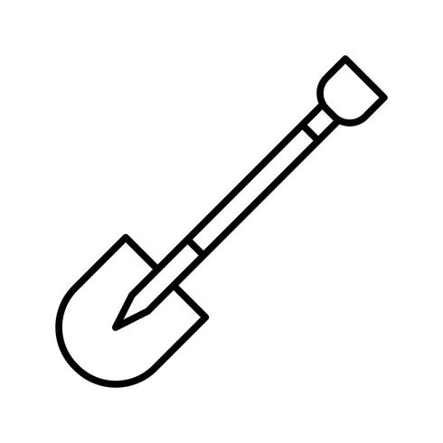 Shovel lijn zwart pictogram vector