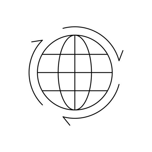 Globe lijn zwart pictogram vector