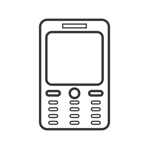 Cellphone lijn zwart pictogram vector