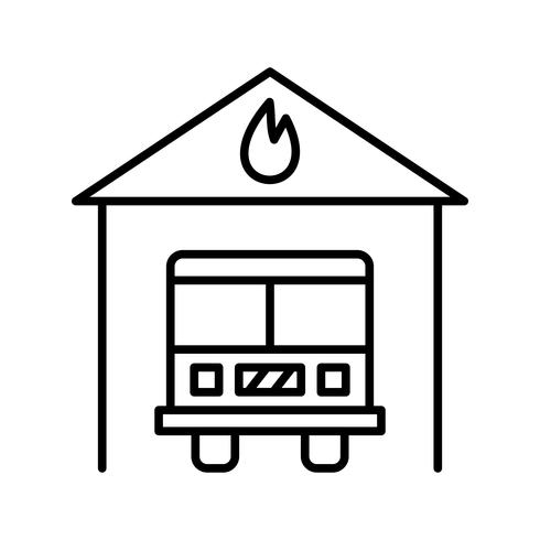 Brandweerkazerne lijn zwarte pictogram vector