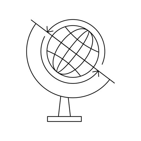 Globe lijn zwart pictogram vector