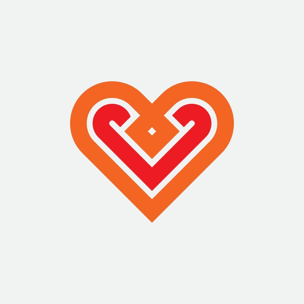 liefde hart vector symbool. Valentijnsdag. medisch gezondheidslogo.