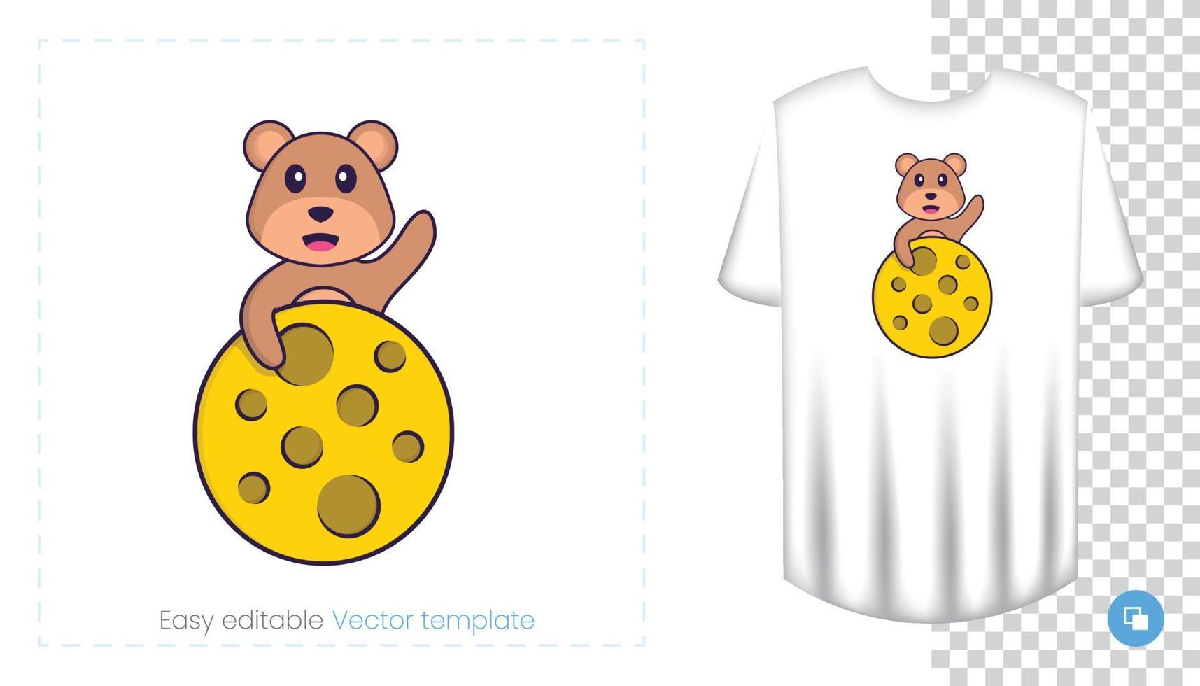 schattige beer mascotte karakter. kan worden gebruikt voor stickers, patronen, patches, textiel, papier. vector illustratie