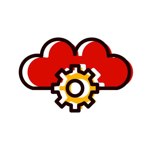 Cloud instellingen pictogram ontwerp vector