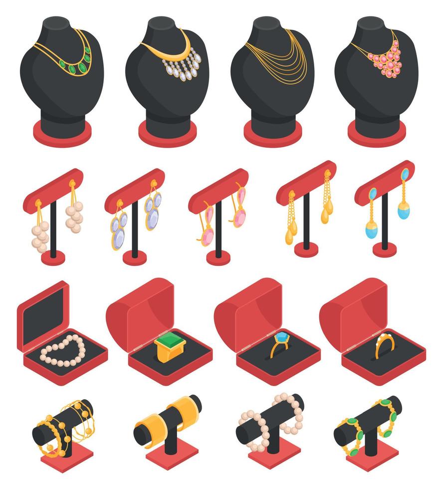 isometrische sieraden set vector