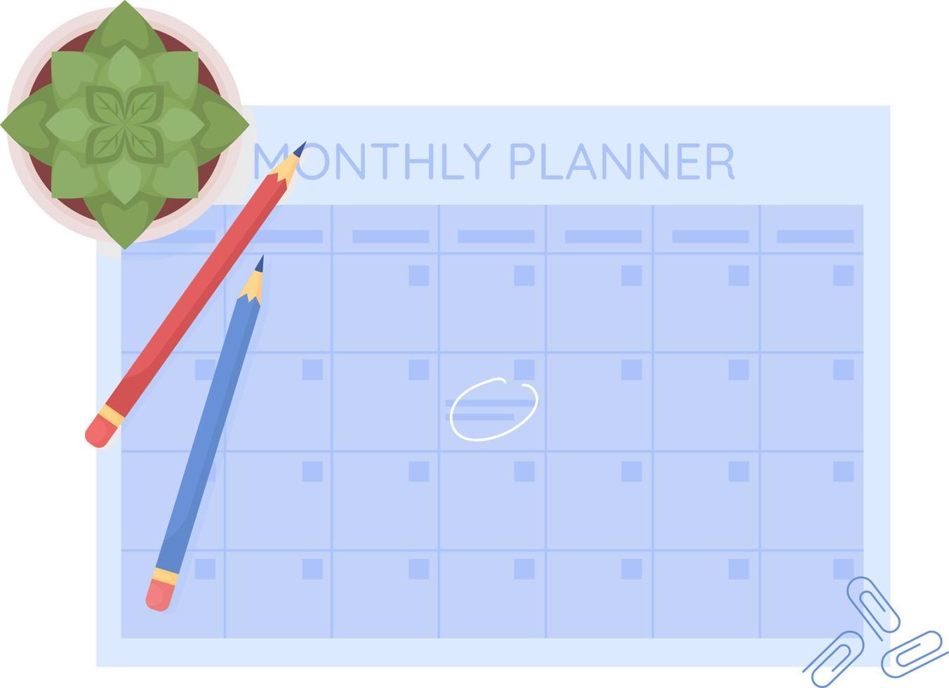 maandelijkse kalender semi-egale kleur vector-object vector