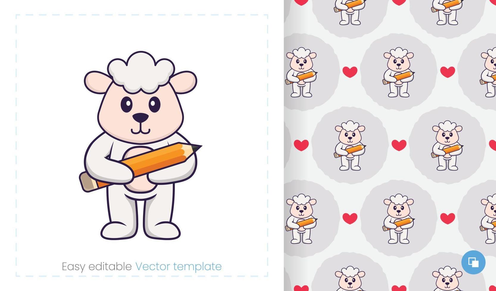 naadloze patroon met cartoon schapen op witte achtergrond. kan worden gebruikt op verpakkingspapier, doek en andere. vector