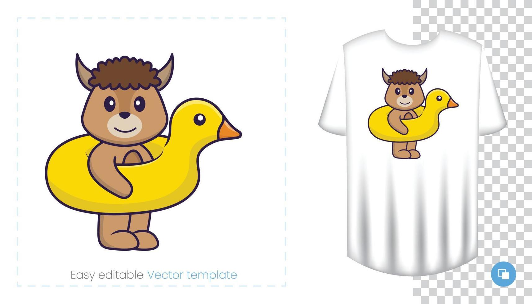 schattig schapen karakter. prints op t-shirts, sweatshirts, hoesjes voor mobiele telefoons, souvenirs. geïsoleerde vectorillustratie op witte achtergrond. vector