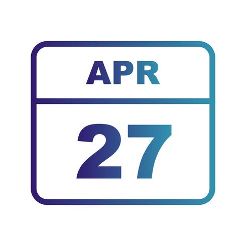 27 april Datum op een eendaagse kalender vector