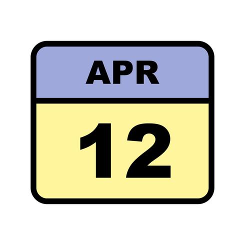 12 april Datum op een eendaagse kalender vector