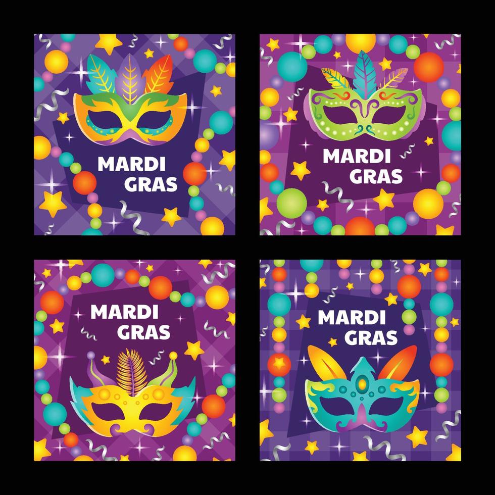 mardi gras-kaartsjabloonset vector