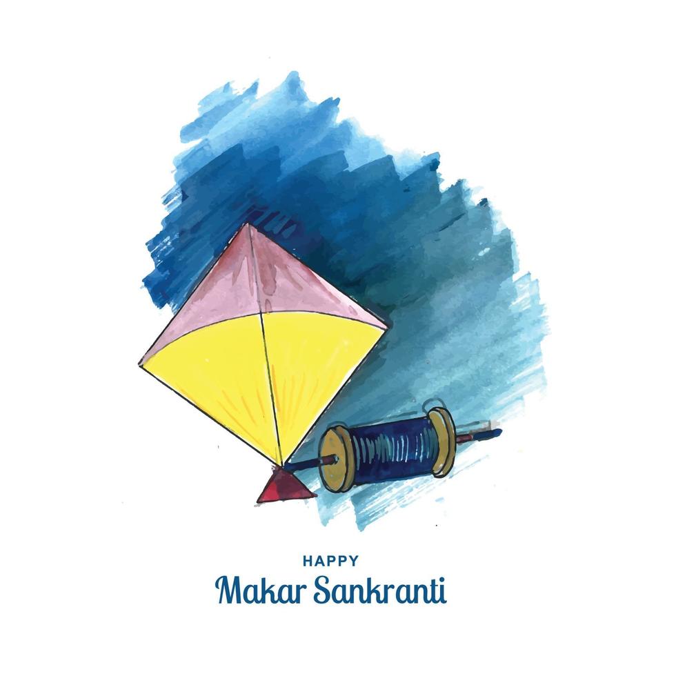 gelukkig makar sankranti kerstkaart india festival ontwerp vector