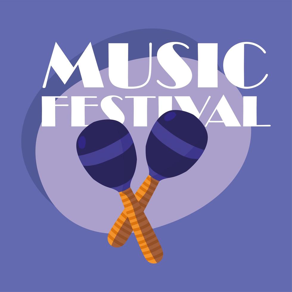 maracas instrument van muziekfestival vector design