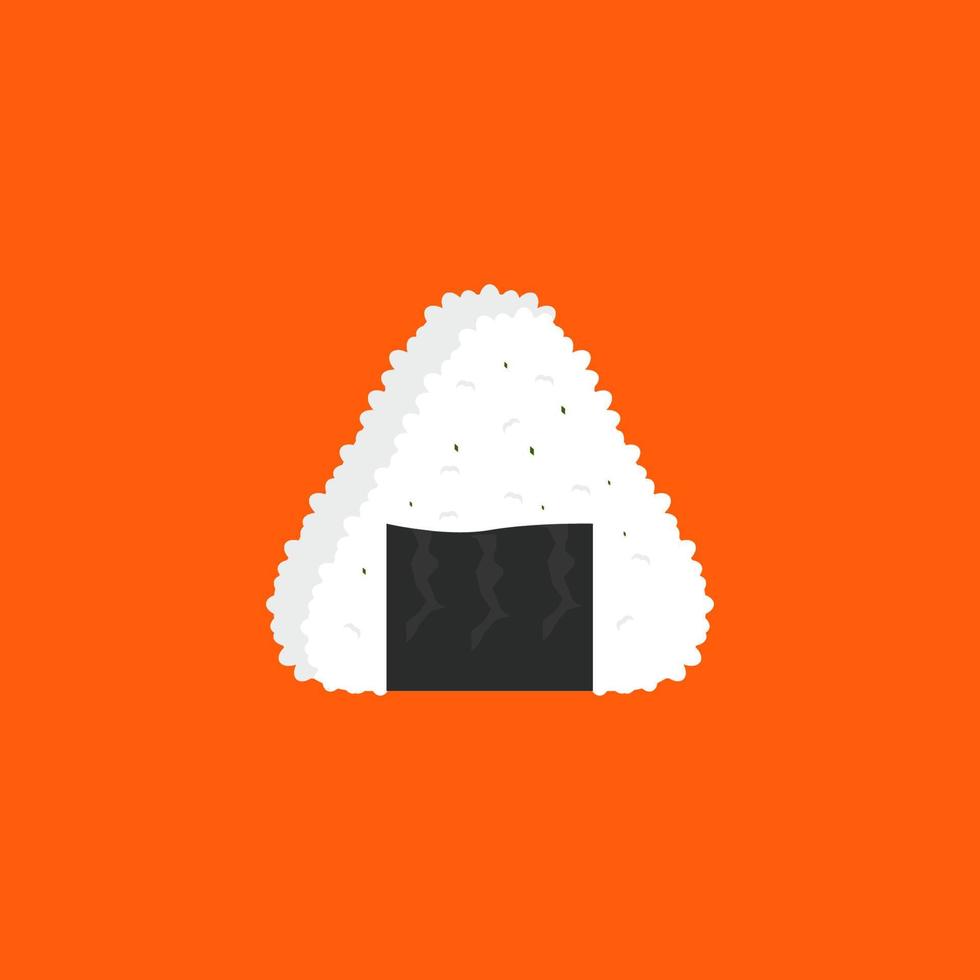 onigiri illustratie met topping zeewier. onigiri vector illustratie platte ontwerpstijl, japan voedsel illustratie