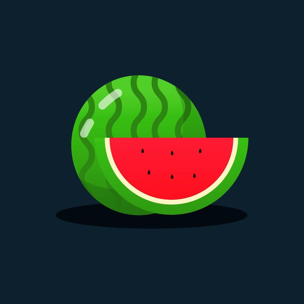 watermeloen fruit illustratie met modern stijl ontwerp, watermeloen vector illustratie geïsoleerd ontwerp