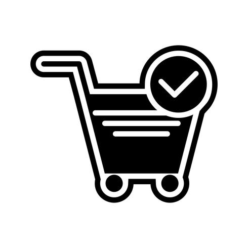 ontwerp van het pictogram van geverifieerde winkelwagen-items vector