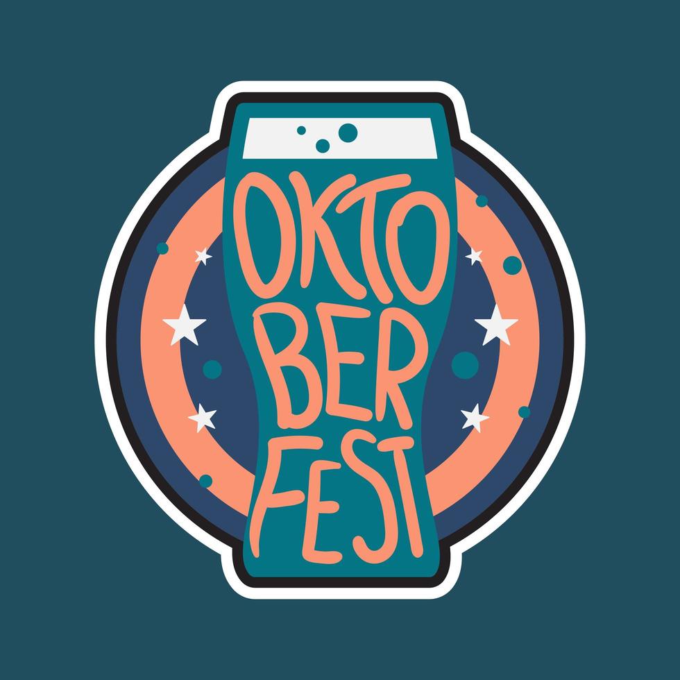 oktoberfest belettering badge vector