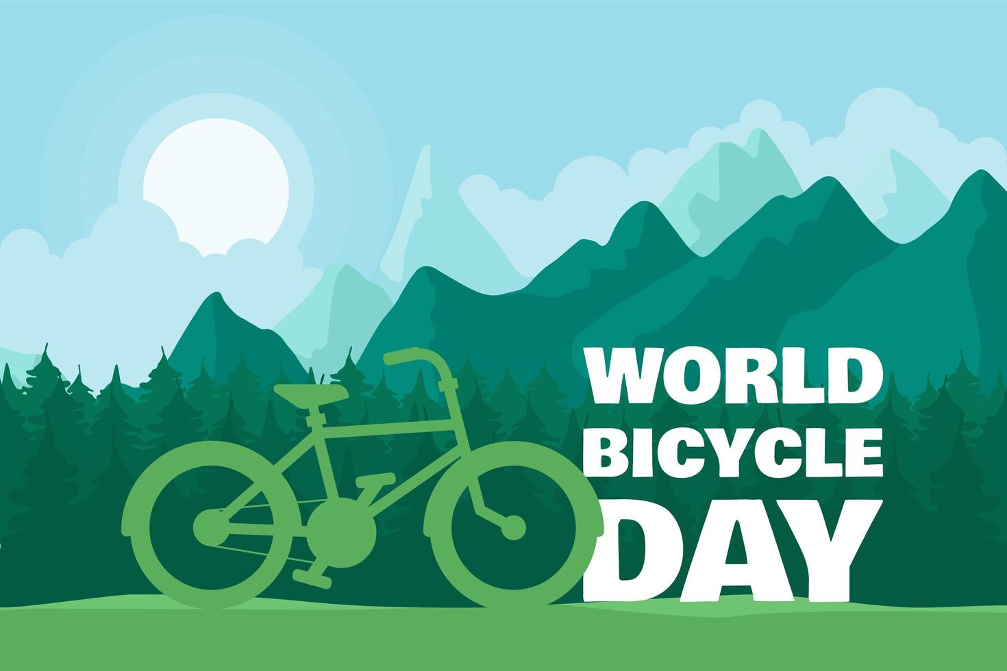 wereld fiets dag illustratie vector
