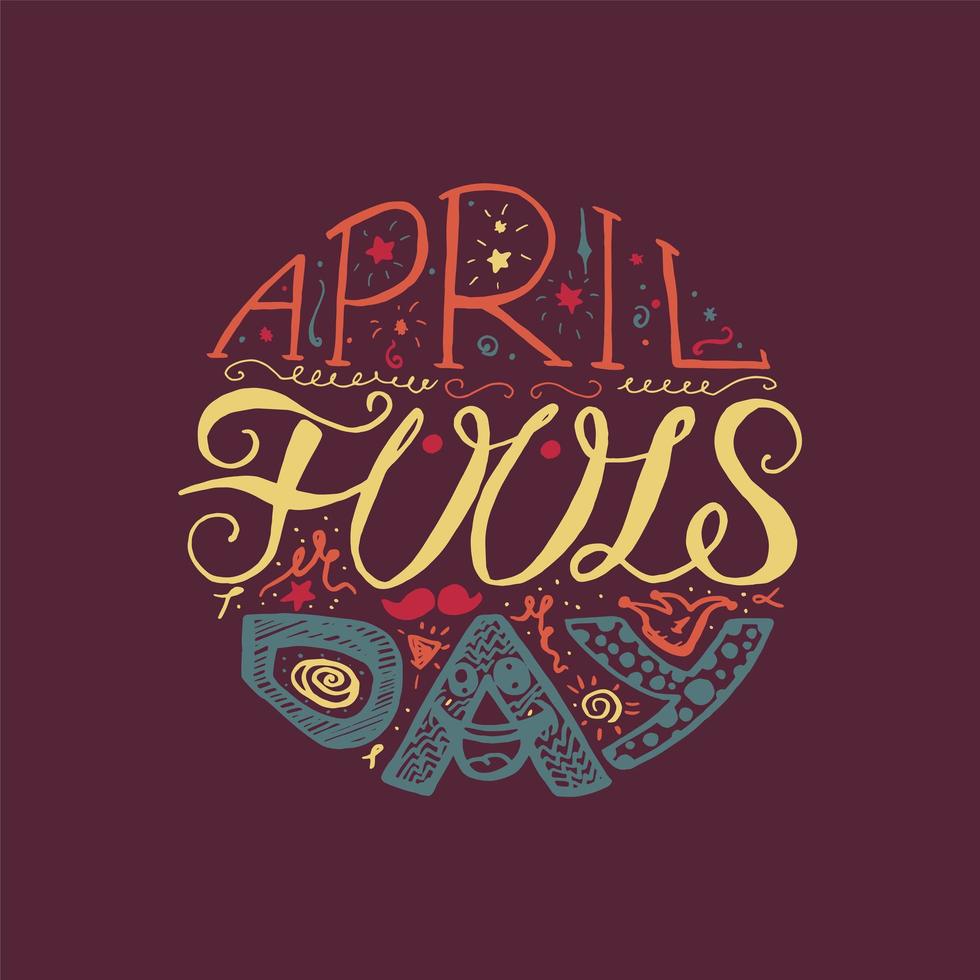 april dwazen dag belettering vector