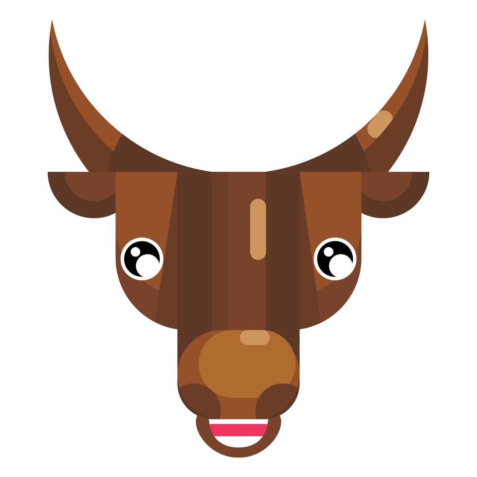 geschokt stier gezicht emoji, verrast koe pictogram geïsoleerd emotie teken vector