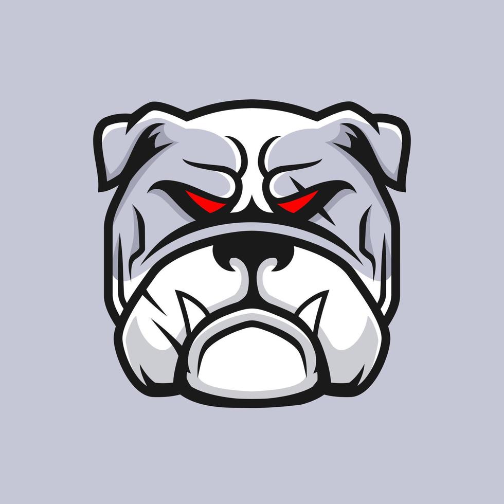 gevaarlijk dierlijk bulldog hoofd logo-ontwerp vector