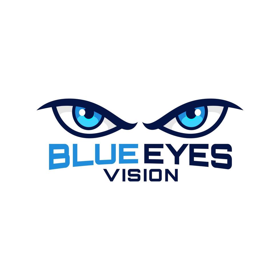 blauw ogen visie logo ontwerp vector