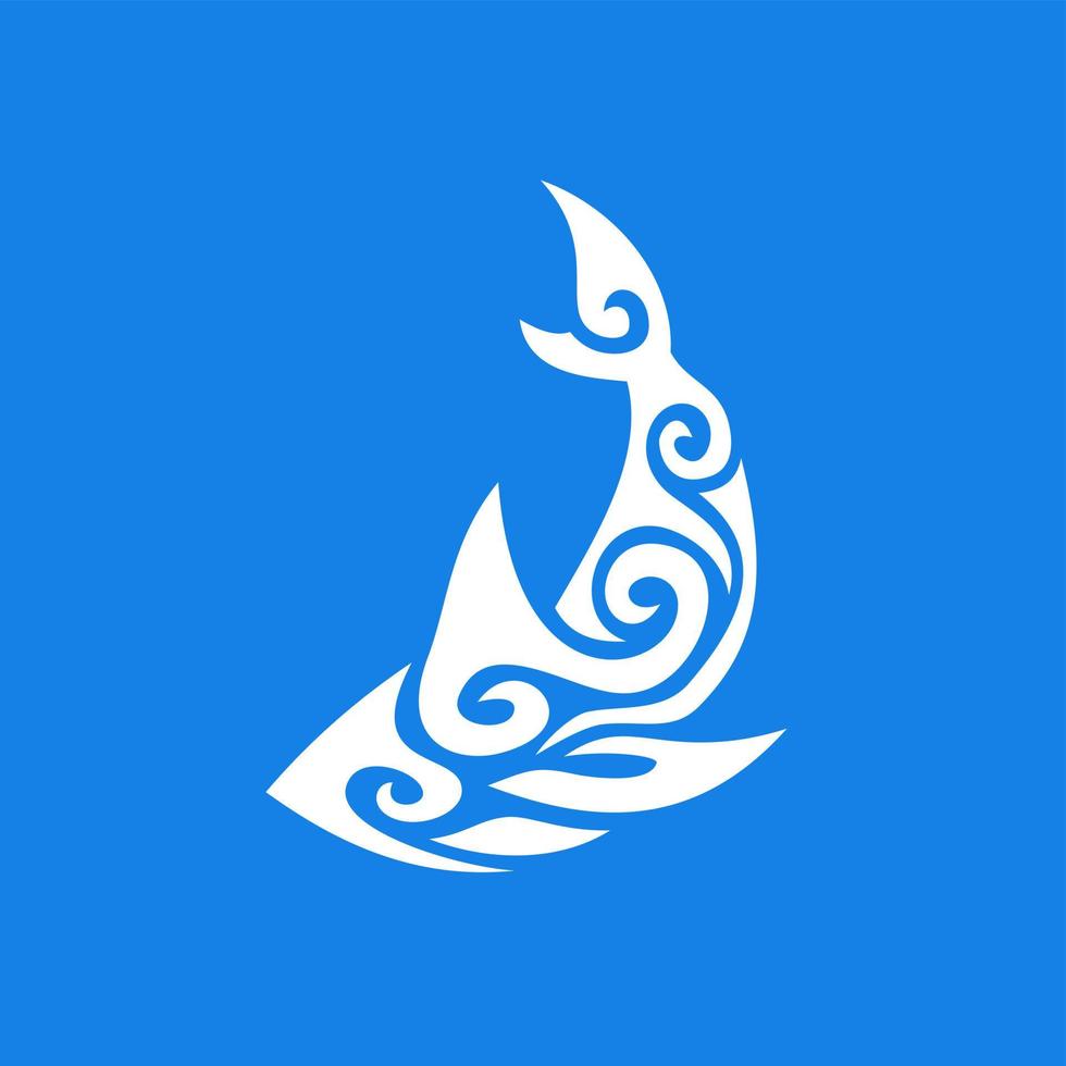 abstract haai tribal tattoo logo ontwerp vector