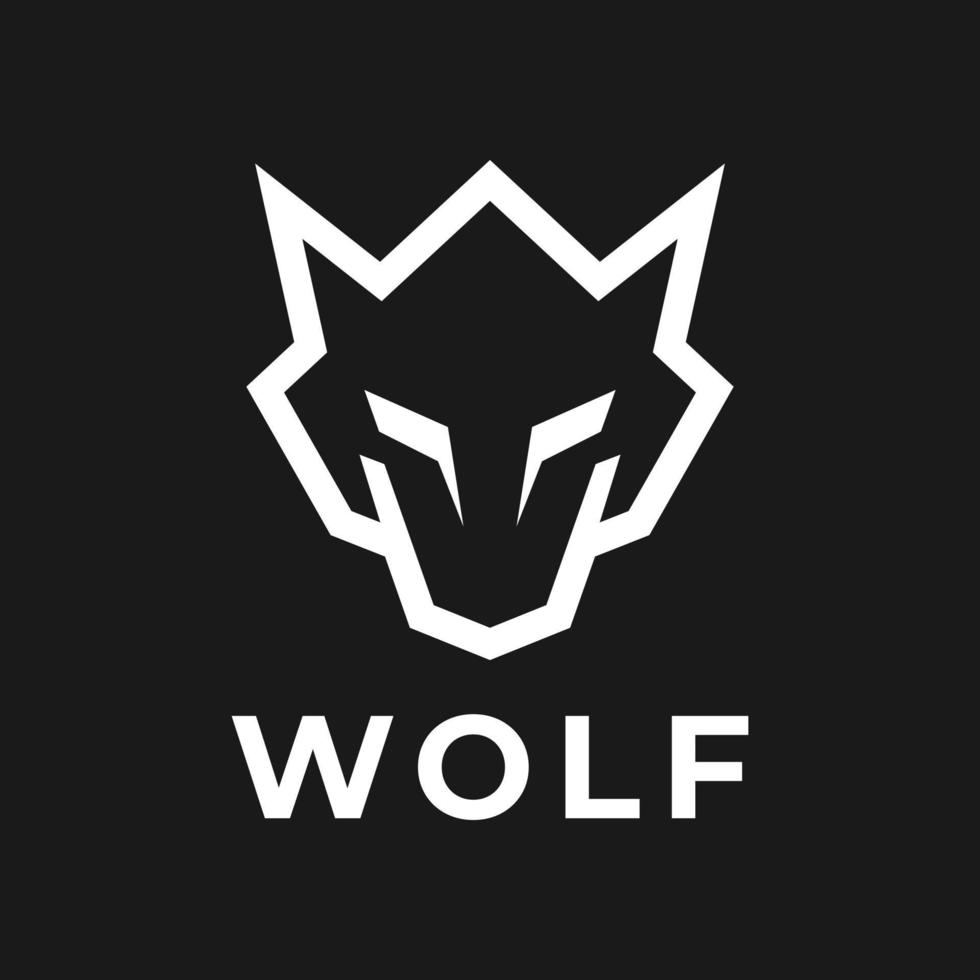 scherp wolf hoofdlijn logo-ontwerp vector