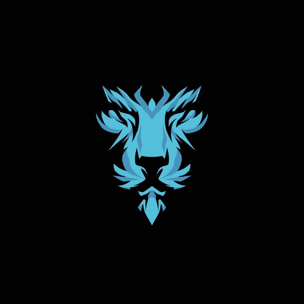 blauwe leeuw gezicht logo afbeelding vector