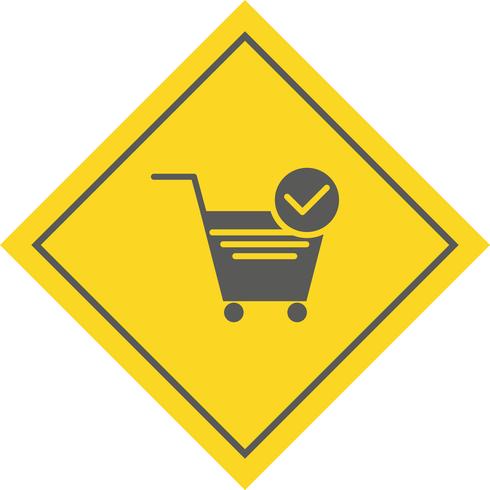 ontwerp van het pictogram van geverifieerde winkelwagen-items vector