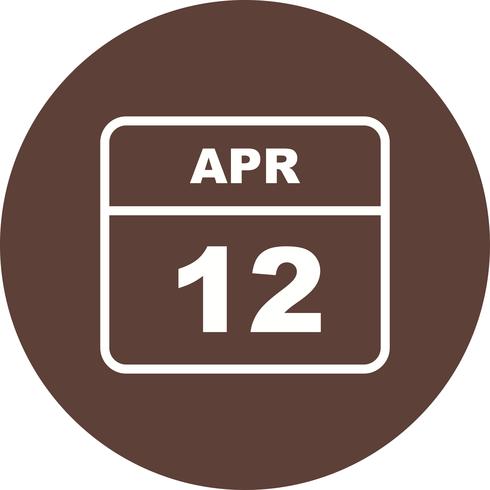 12 april Datum op een eendaagse kalender vector