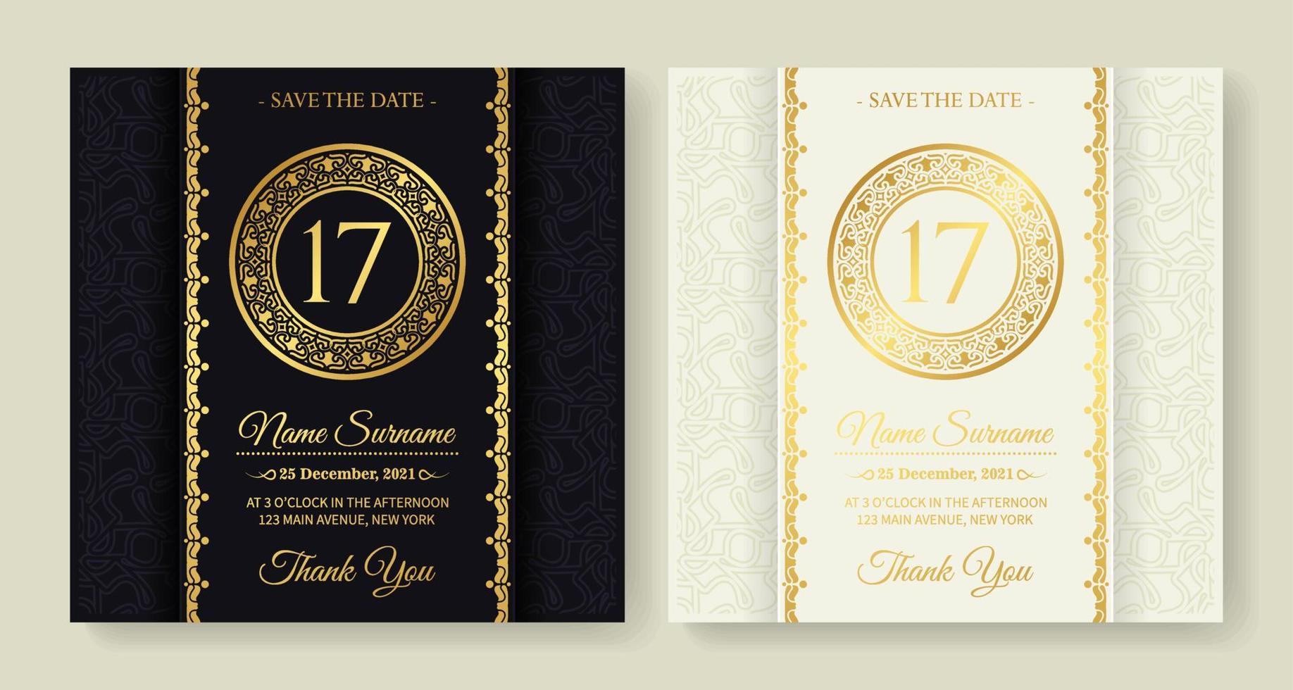 ornament patroon stijl elegante verjaardagsuitnodiging vector