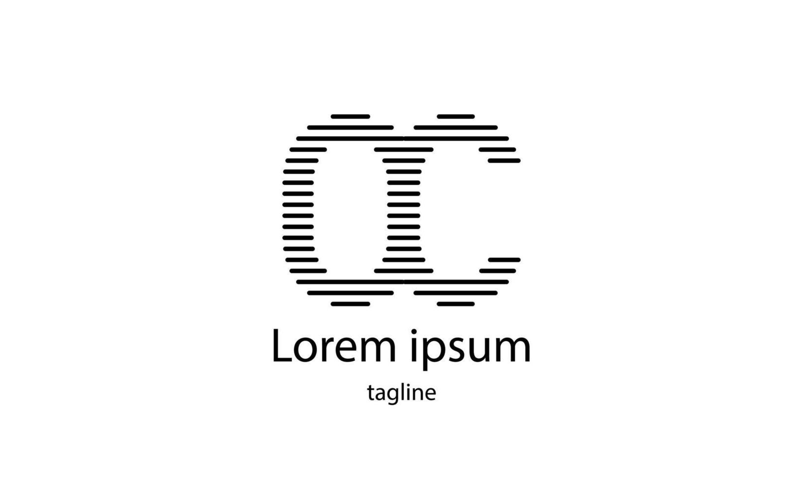 vector beginletter oc eenvoudig typhografie logo-ontwerp
