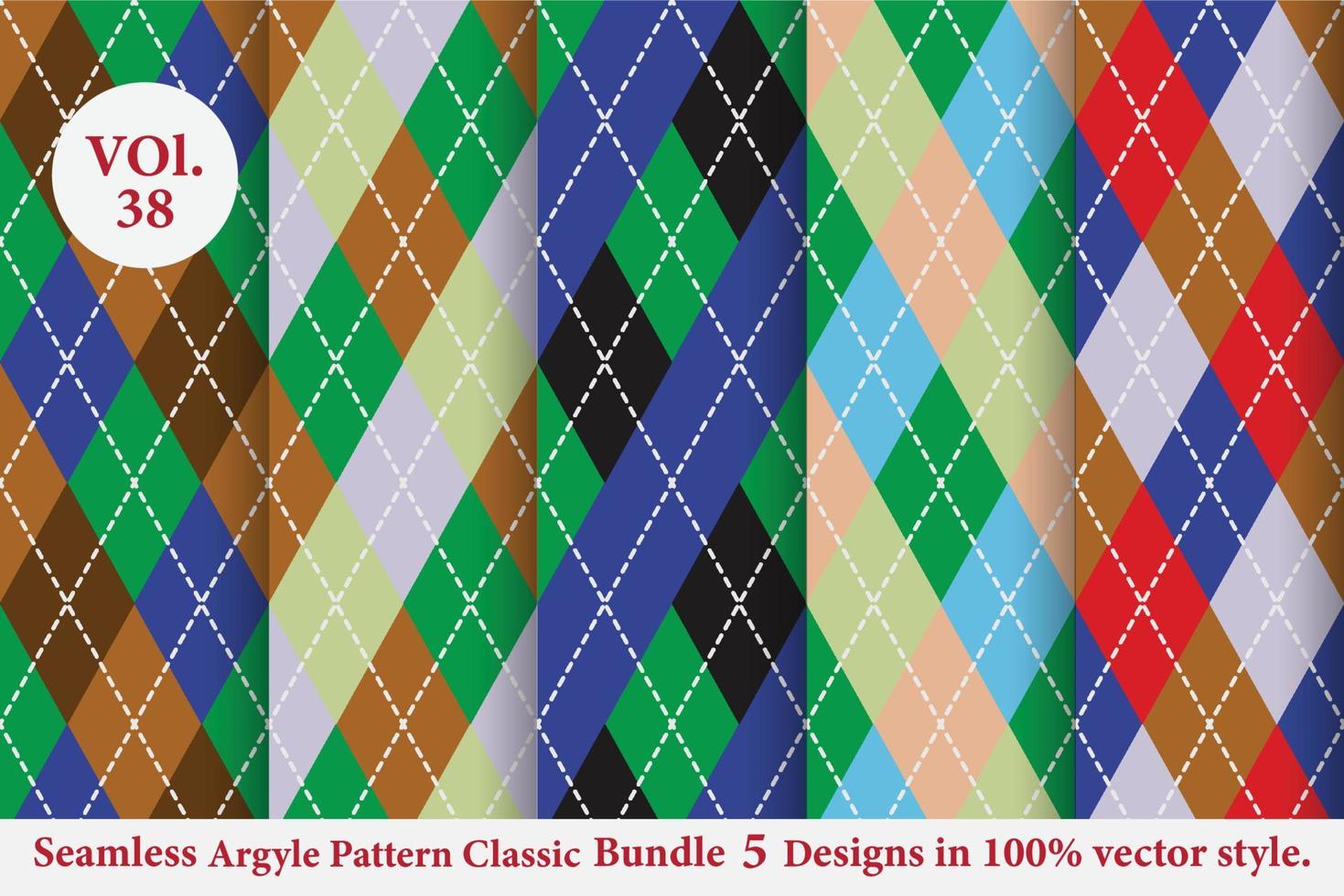 argyle klassieke patroon vector bundel 5 ontwerpen traditionele, stof textuur achtergrond