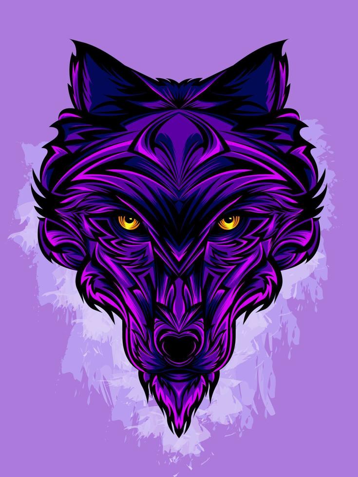 decoratieve wolf hoofd illustratie vector