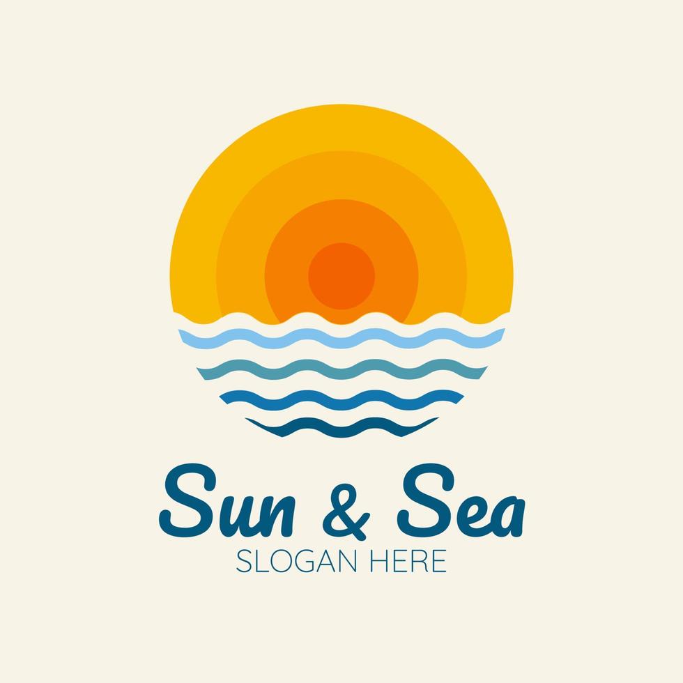 zon en zee logo vector